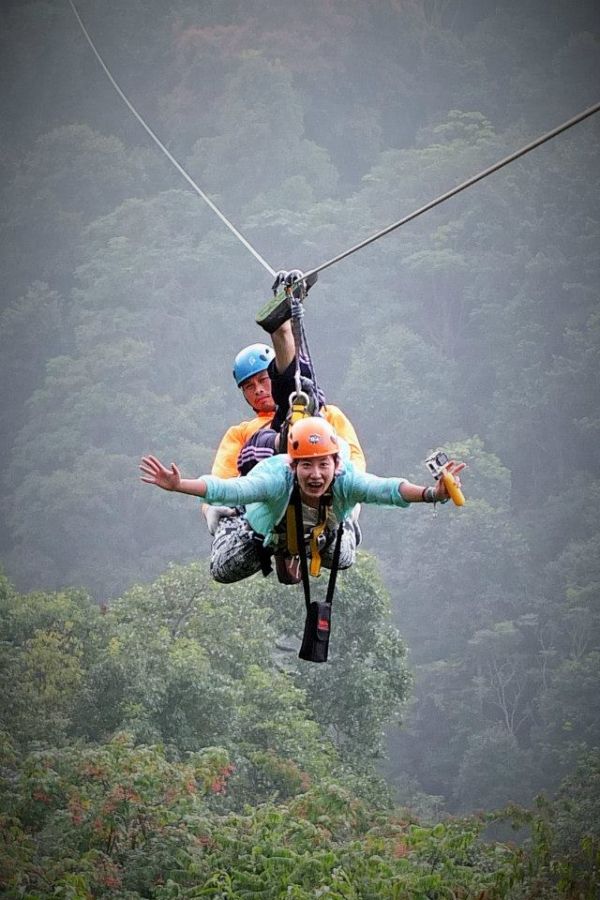 清迈丛林飞索 sky line adventure 42平台超长滑翔索道(专业英文安全