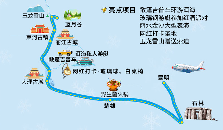 【错峰出游】云南昆明 大理 丽江6日经典游(首住精选温泉酒店 洱海