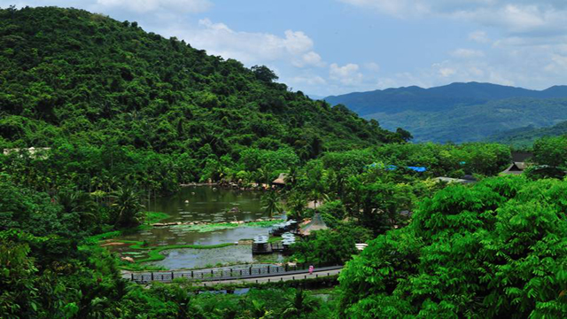 雨林,峡谷奇观,流泉叠瀑,黎峒风情,热带瓜果,南药,温泉多种旅游资源于