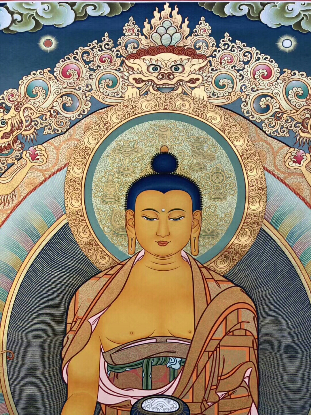 青海热贡精品唐卡.丹增画僧作品,宗喀巴大师