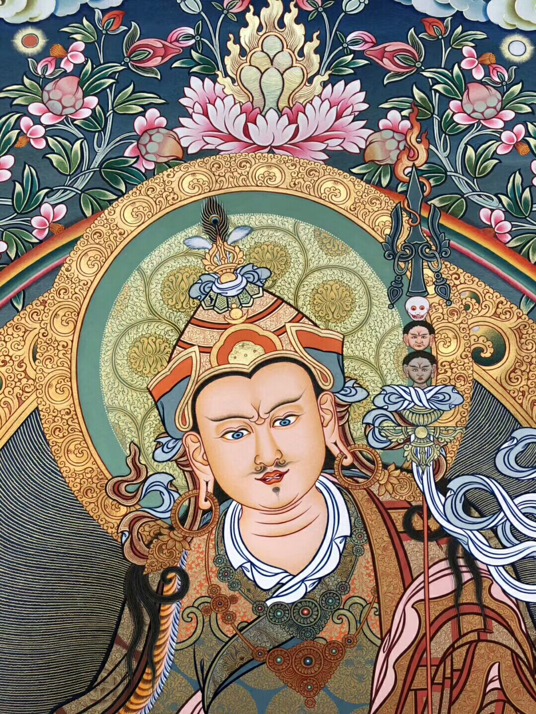 青海热贡精品唐卡.丹增画僧作品,宗喀巴大师