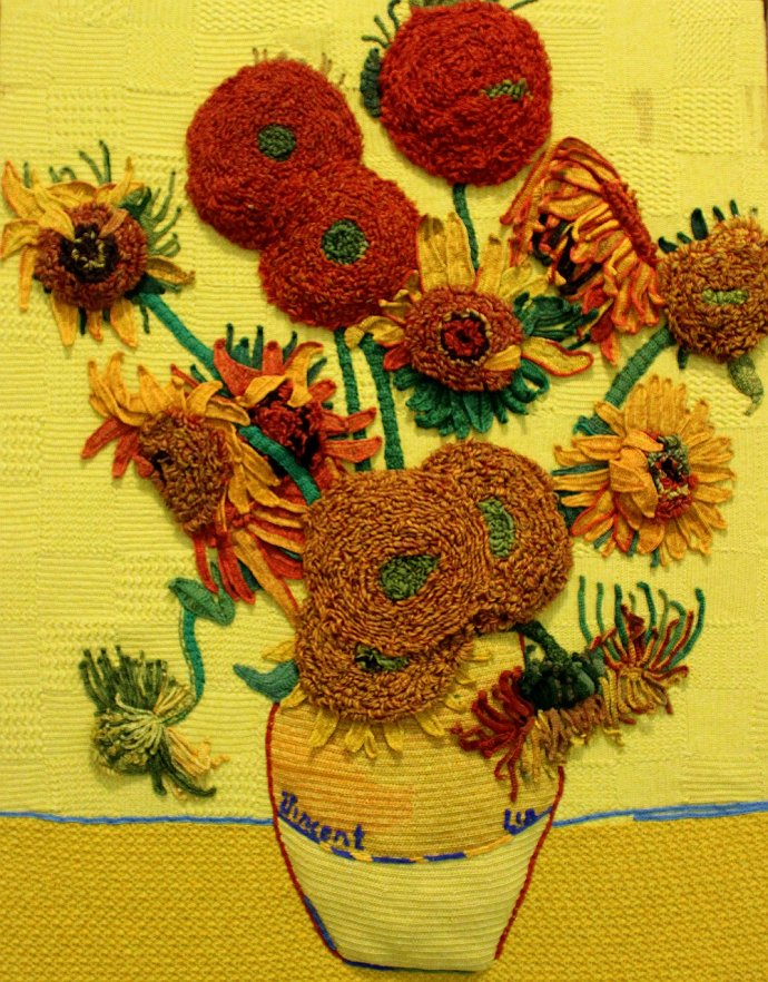 钩针编织作品梵高的《向日葵》