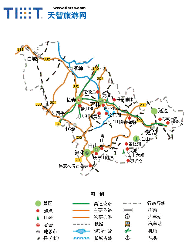 吉林旅游地图