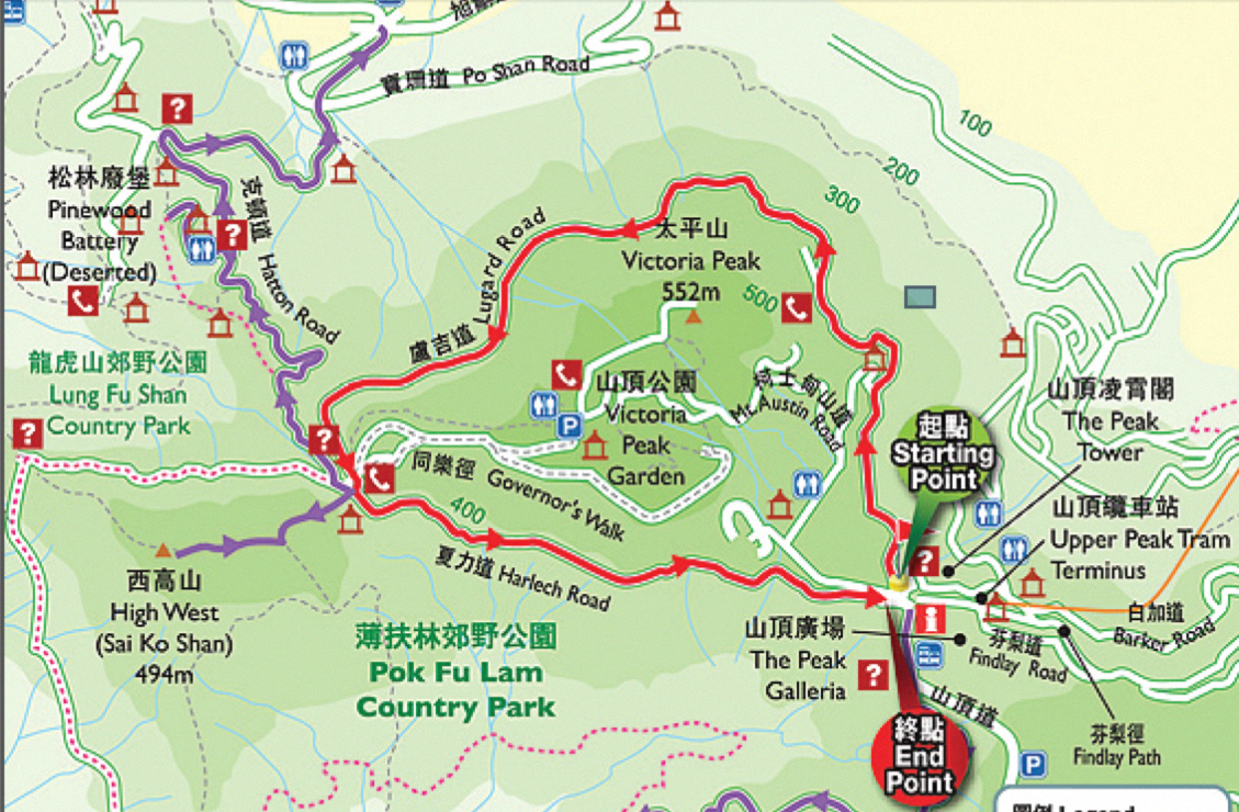 走山顶环回步行径伴香港慢慢入夜
